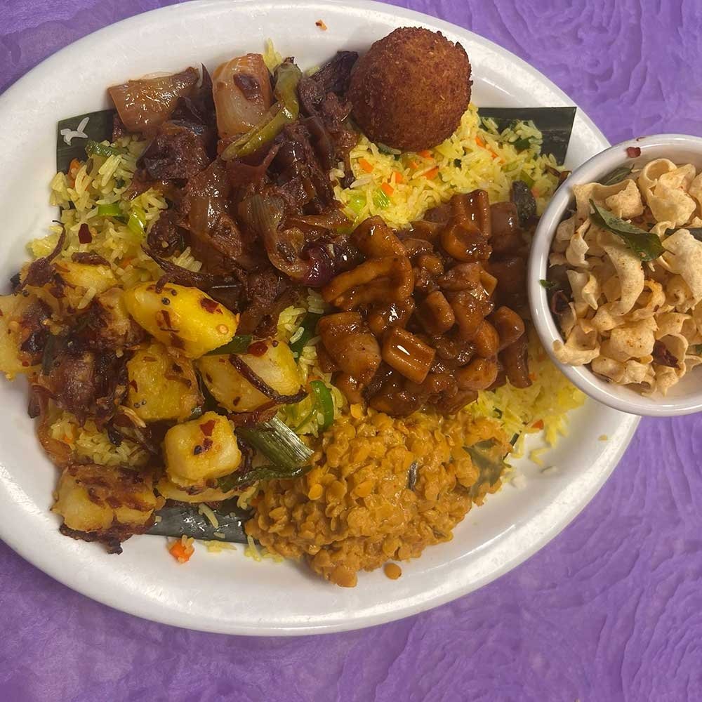 Cuttlefish Fried Rice Vegetable fried rice with cuttlefish dry curry – Happy Valley Caters